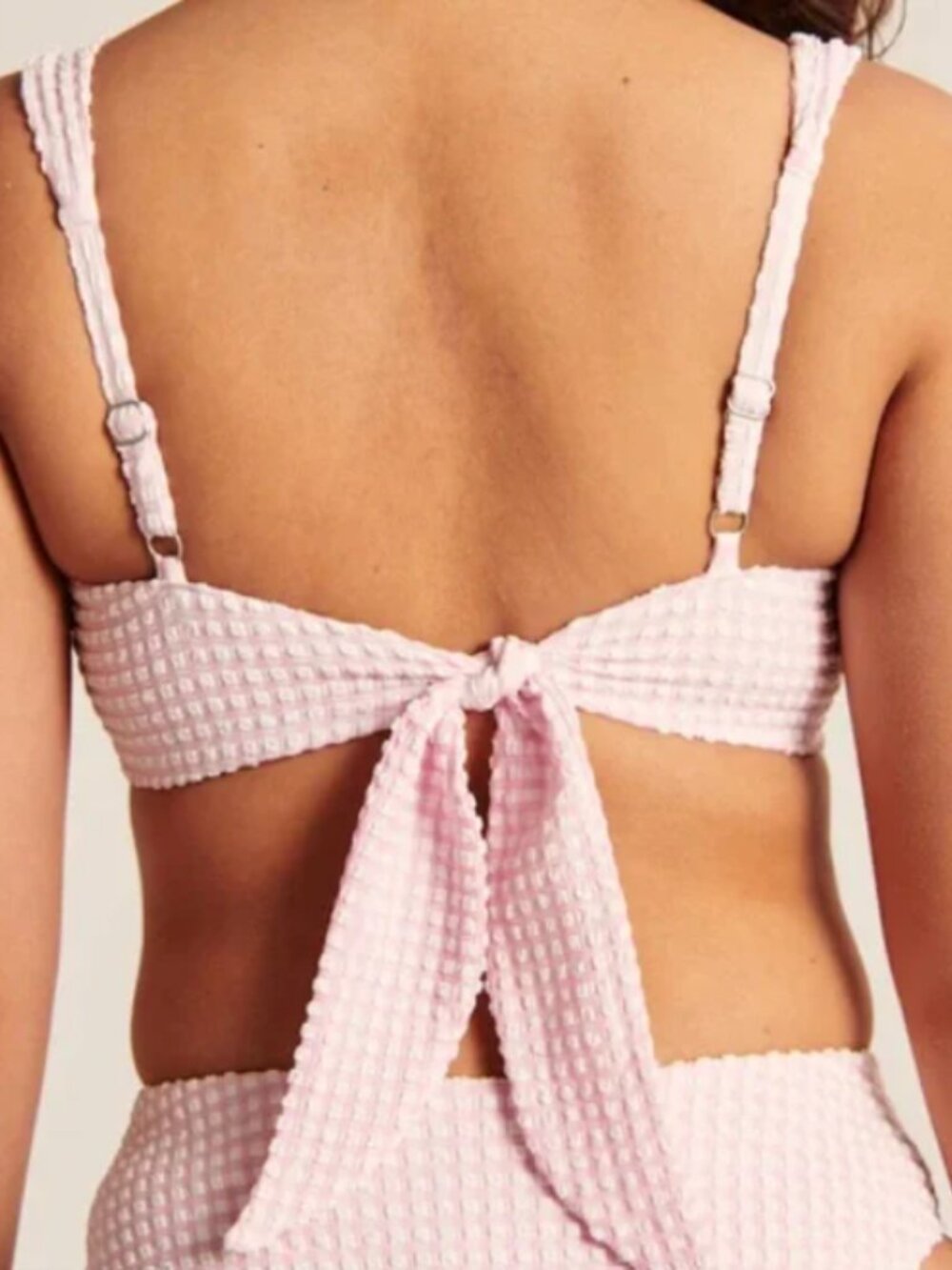 NWT Abercrombie & Fitch Pink Gingham Curve Love Bikini size Large - Picture 4 of 16